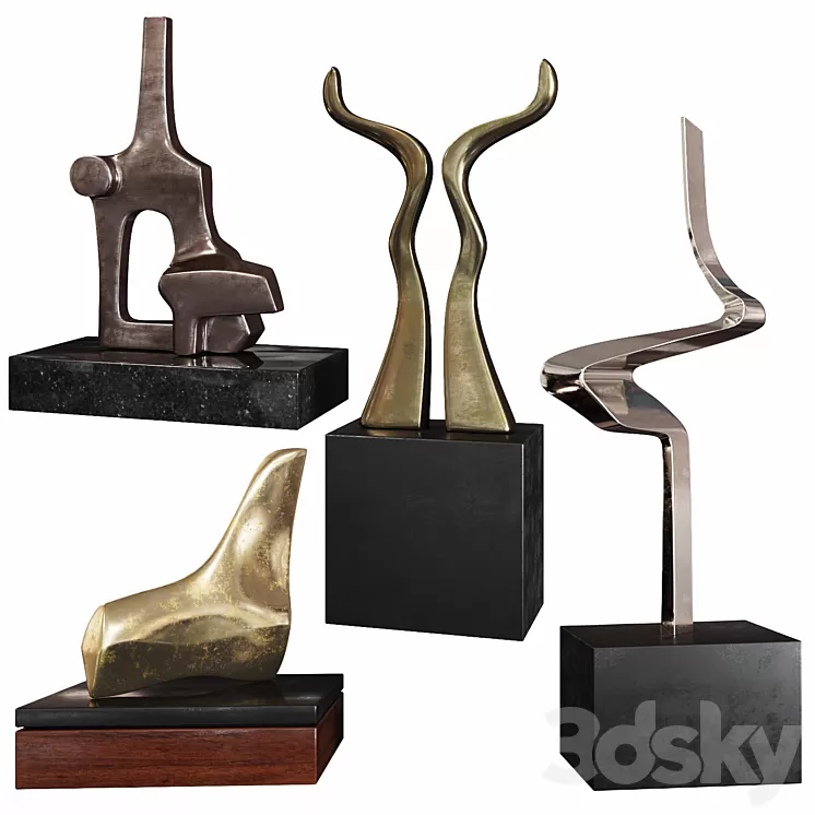 Abstract Sculptures set by Burlini Varga 3D Model