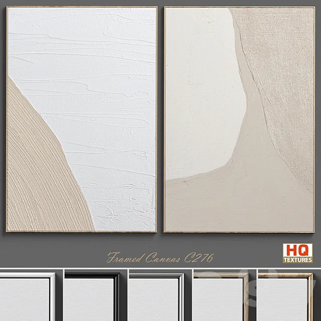 Abstract Textural Plaster Wall Art C-276 3D Model