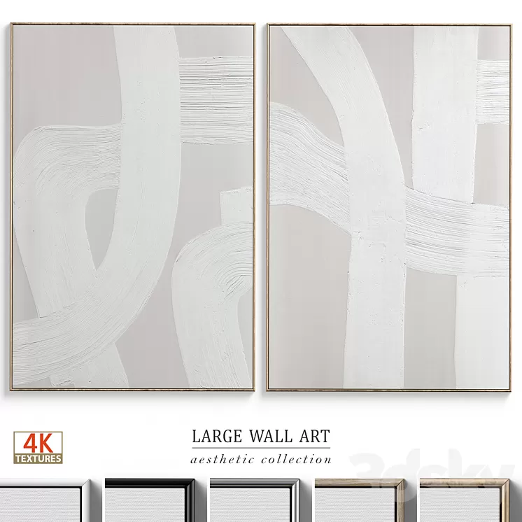 Abstract Textural Plaster Wall Art C-399 3D Model Free Download