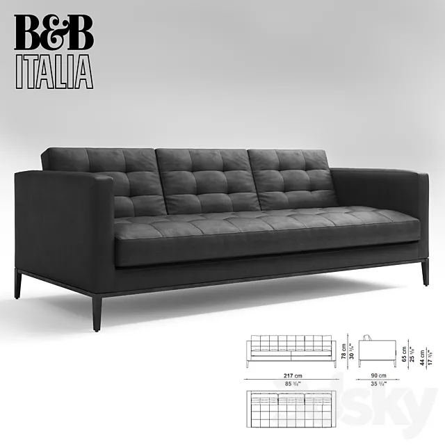 ac lounge sofa b & b italia 3D Model ac lounge sofa b & b italia 3D Model