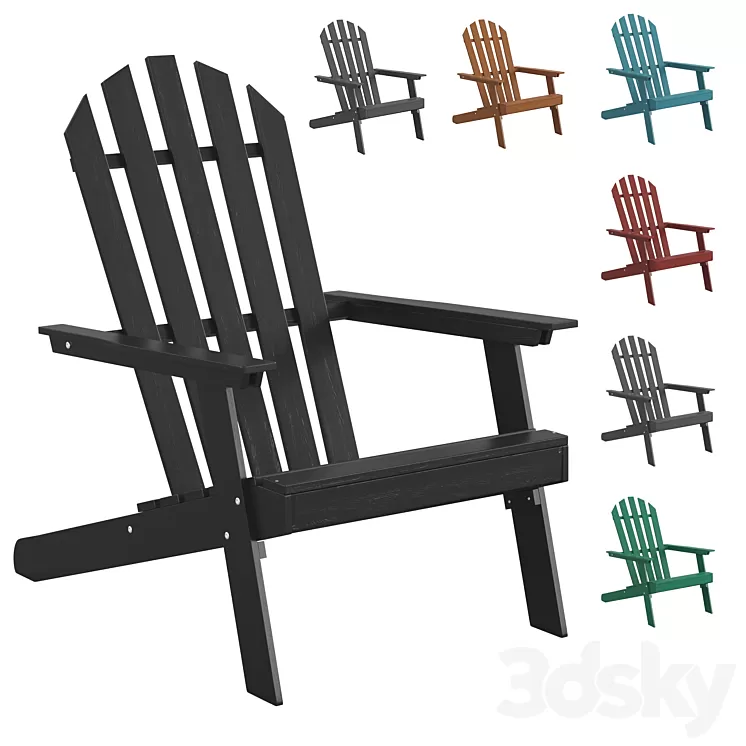 Acacia Adirondack Armchair Zeda 3D Model Free Download