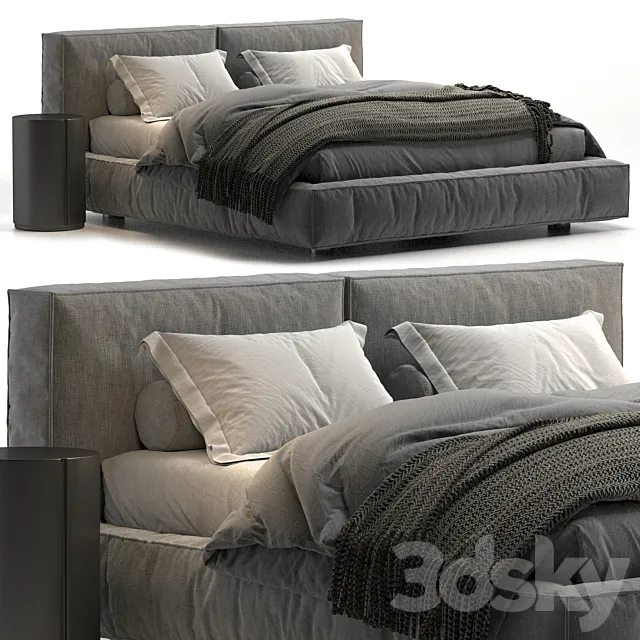 Academy Piuma Twils bed 3D Model Academy Piuma Twils bed 3D Model