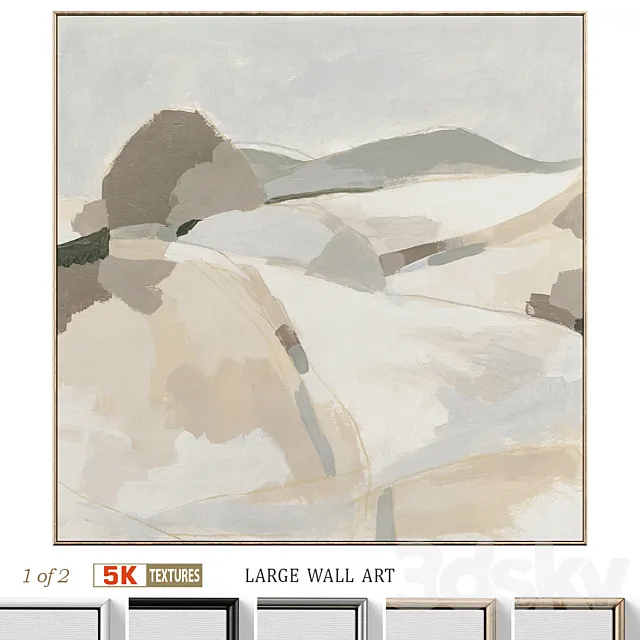 Accent Beige Large Abstract Wall Art C-698 3D Model