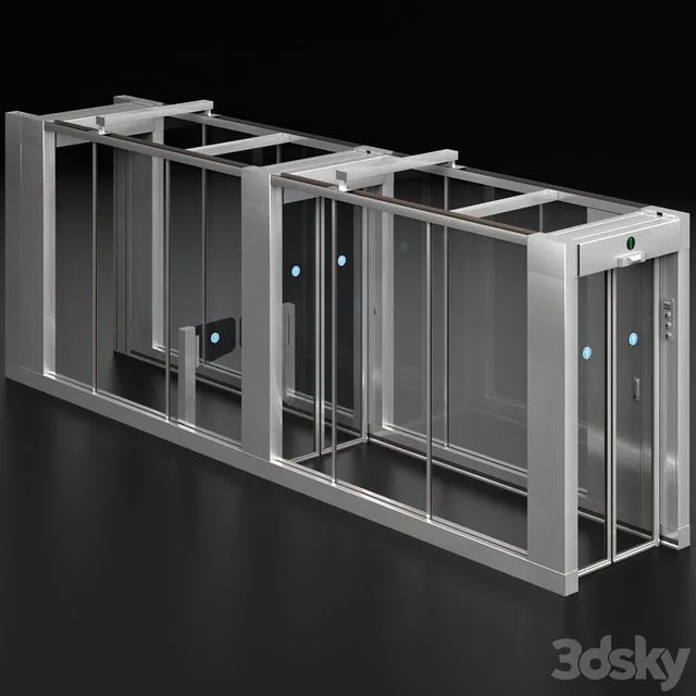 Access Security System Turnstile Metal Detector 3D Model