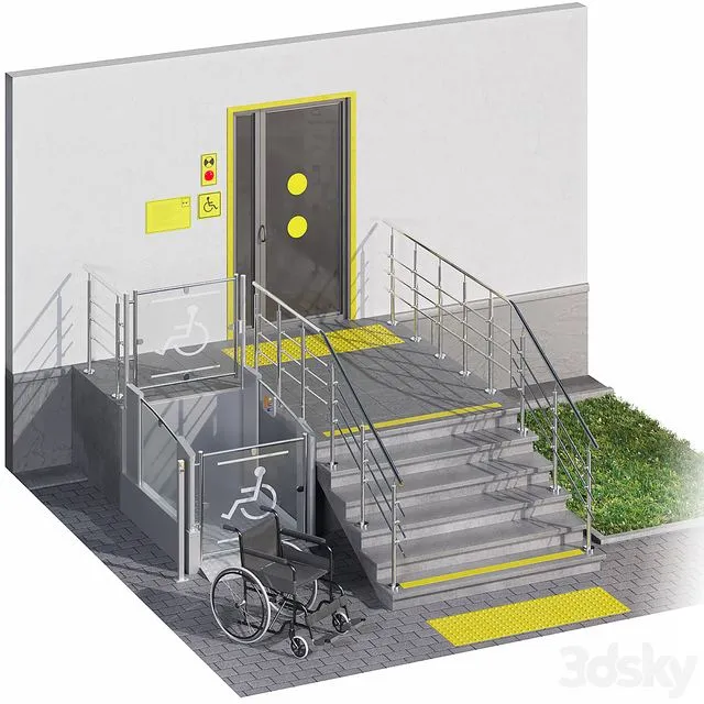 Accessible environment for people with limited mobility 3D Model
