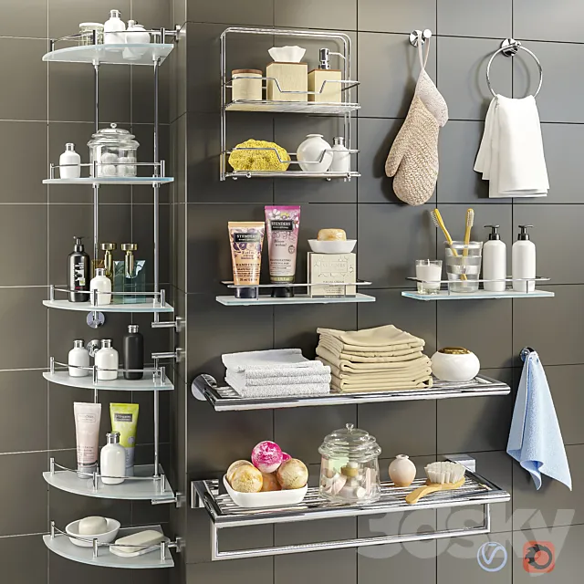 Accessories and cosmetics for the bath + Axentia shelves. Bemeta set 2 3DModel Accessories and cosmetics for the bath + Axentia shelves. Bemeta set 2 3DModel