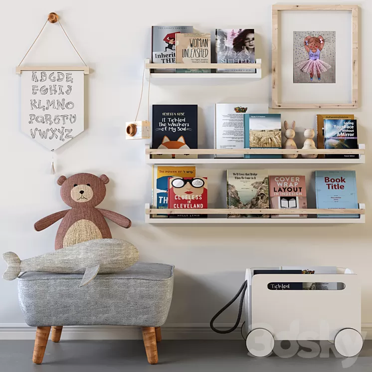 Accessories for a children’s room. soft toy 3D Model