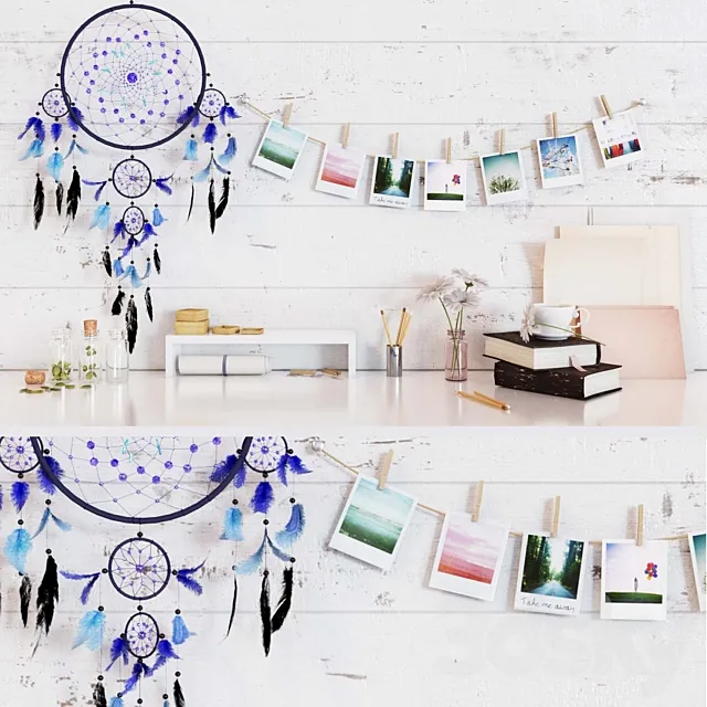 Accessories for desktop and Dreamcatcher 3D Model Accessories for desktop and Dreamcatcher 3D Model