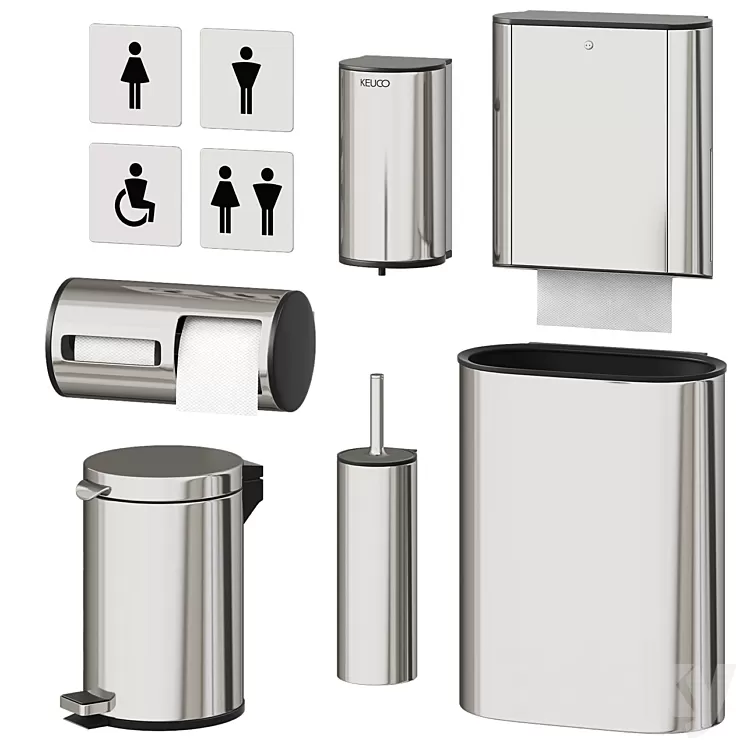 Accessories for public toilet Keuco Plan 3D Model