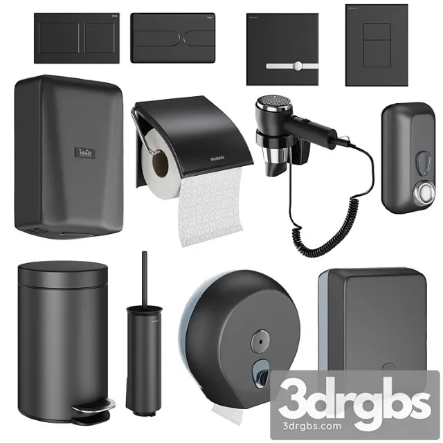 Accessories for public toilets black set 152 part 4 Accessories for public toilets black set 152 part 4