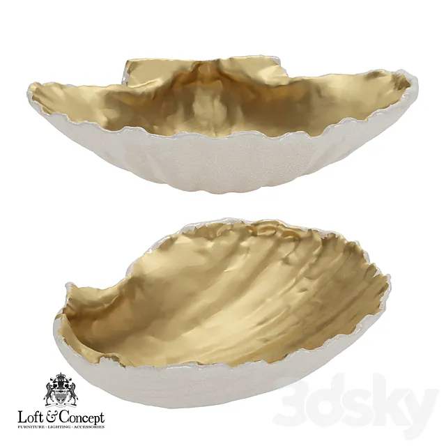 Accessory seashell Gold “Loft concept” 3D Model