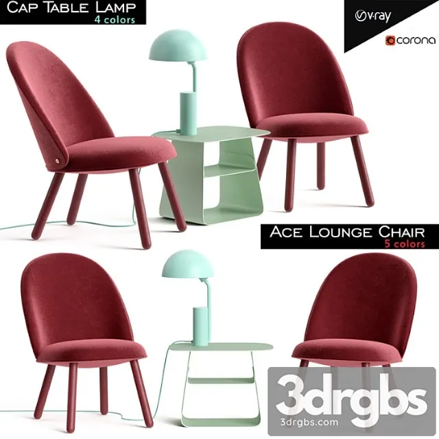 Ace lounge chair and cap table lamp Ace lounge chair and cap table lamp