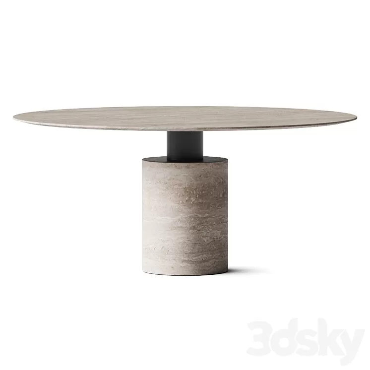 Acerbis Creso Travertine Dining Table 3D Model Free Download