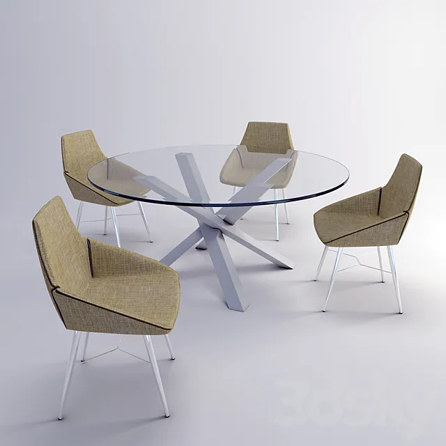 Acerbis table + chairs 3DModel Acerbis table + chairs 3DModel