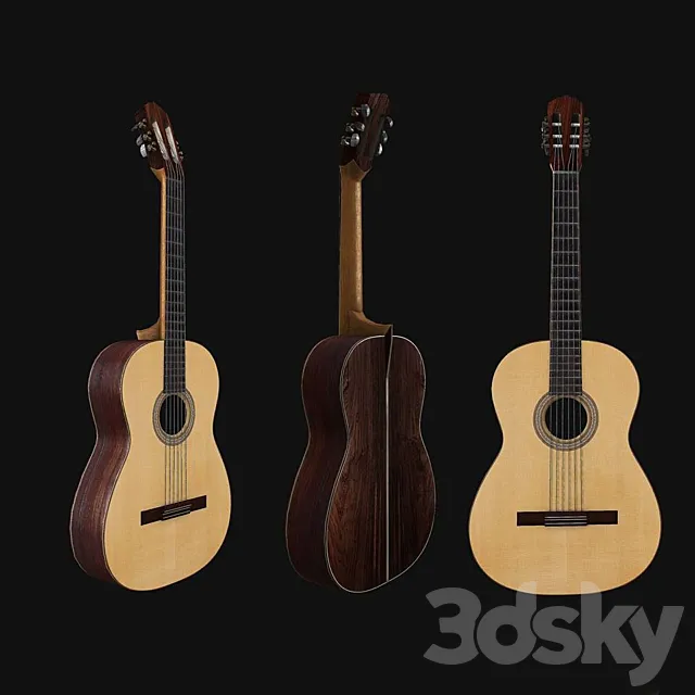 Acoustic guitar 3D Model