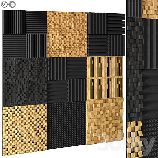 Acoustic Panel Music Studio Collection 3D Model Acoustic Panel Music Studio Collection 3D Model