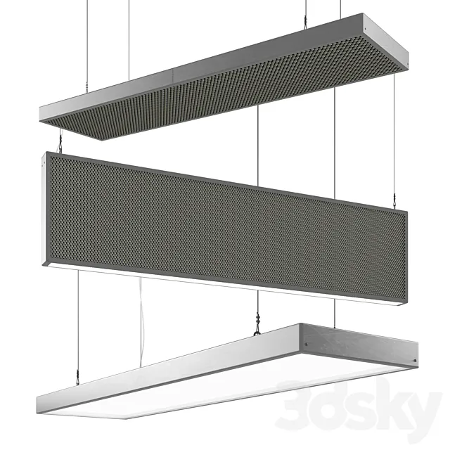 Acoustic panels hanging elements lamps. 3D Model Acoustic panels hanging elements lamps. 3D Model