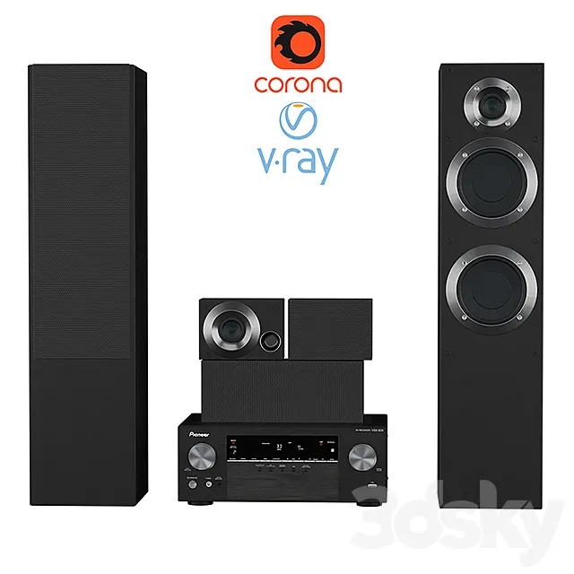 Acoustic system Pioneer HTB-531-21TB 3D Model