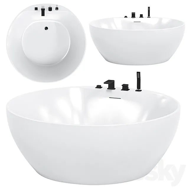 Acrylic bathtub ABBER AB9280 3D Model