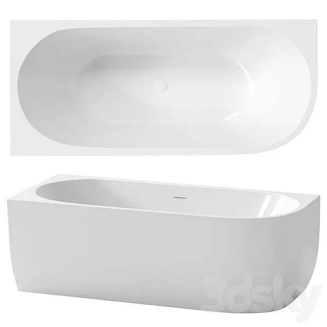 Acrylic bathtub ABBER AB9315 L 3D Model