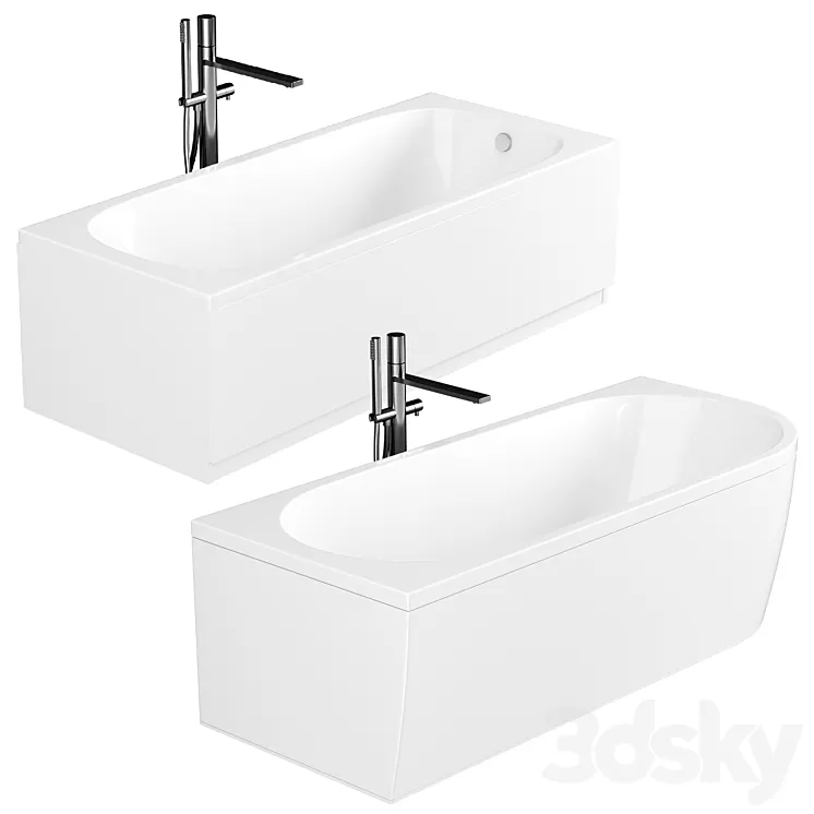 Acrylic bathtub Cezares Plane Solo Mini 160×70 3D Model