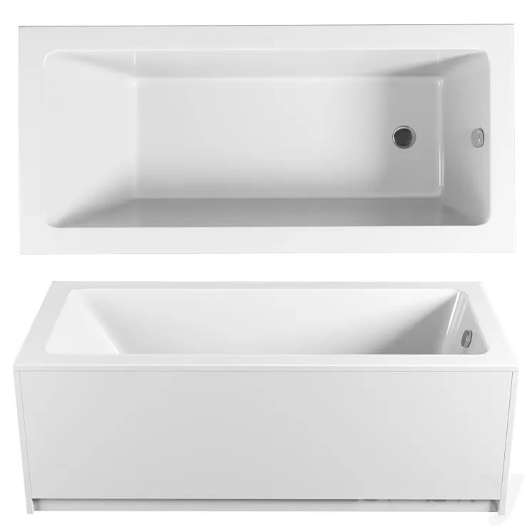 Acrylic bathtub Excellent Wave 180×80 3D Model Free Download
