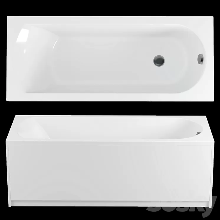 Acrylic bathtub Riho Miami 170×70 3D Model Free Download