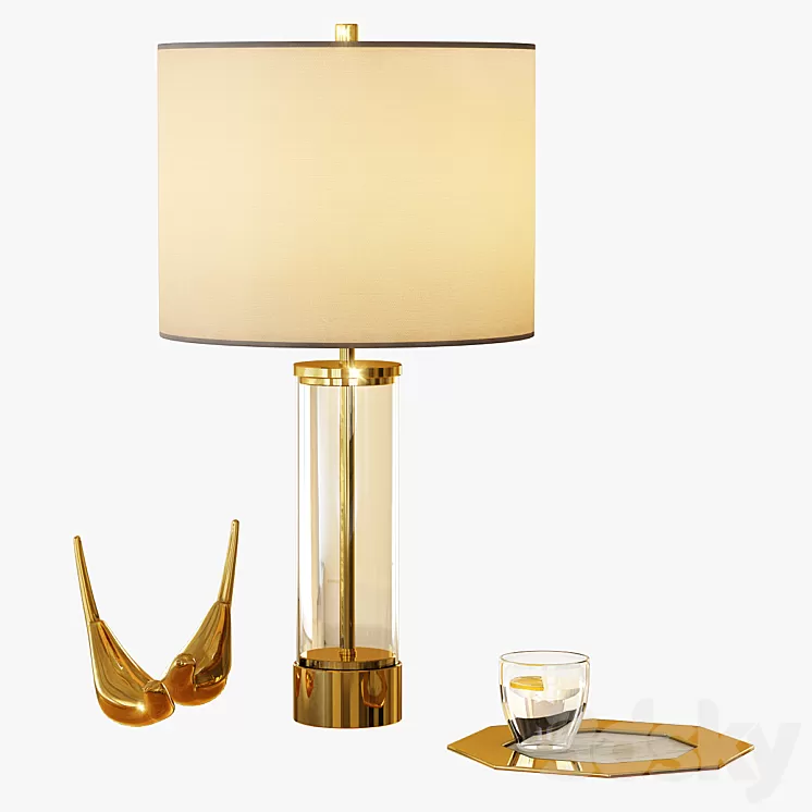 Acrylic Column Table Lamp 3D Model Acrylic Column Table Lamp 3D Model