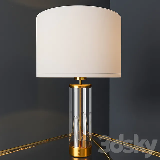 Acrylic Column Table Lamp – Antique Brass 3D Model Acrylic Column Table Lamp – Antique Brass 3D Model
