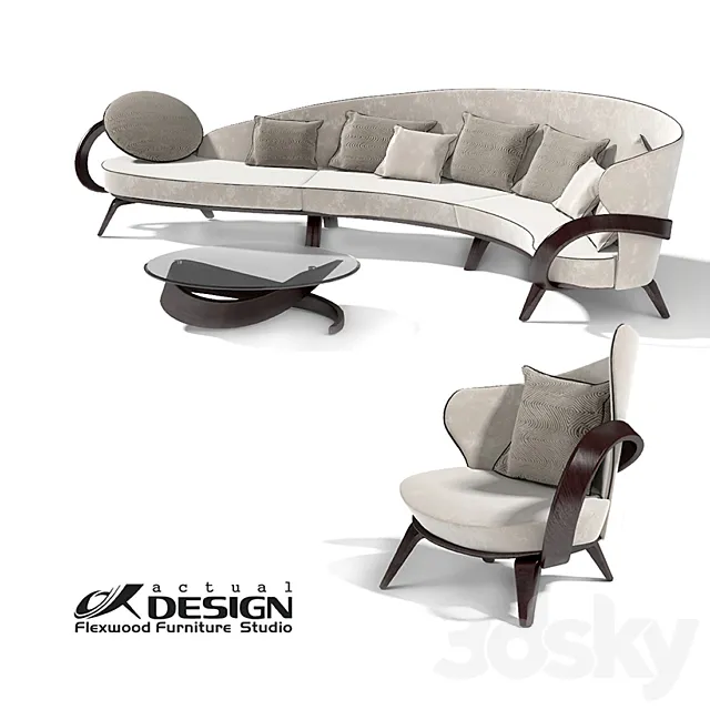 Actual design set of upholstered furniture apriori A 3D Model Actual design set of upholstered furniture apriori A 3D Model