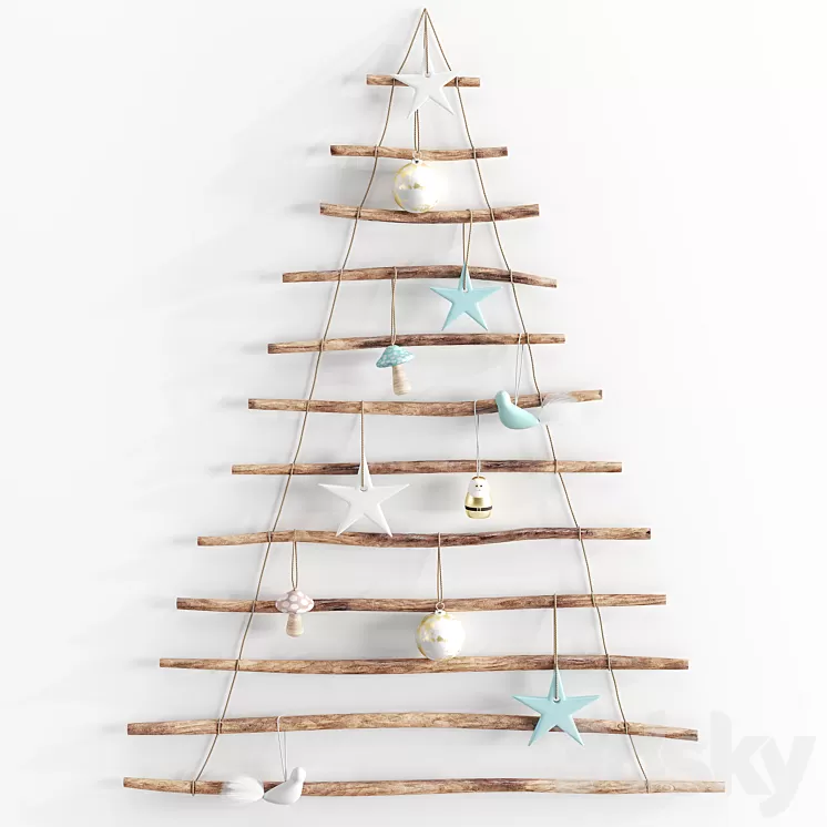 Adairs hanging branch christmas tree 3D Model Adairs hanging branch christmas tree 3D Model