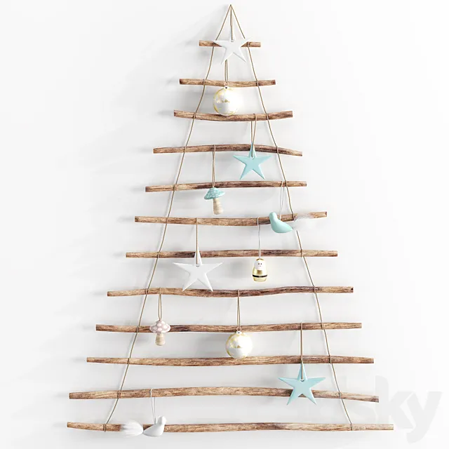 Adairs hanging branch christmas tree 3DModel Adairs hanging branch christmas tree 3DModel