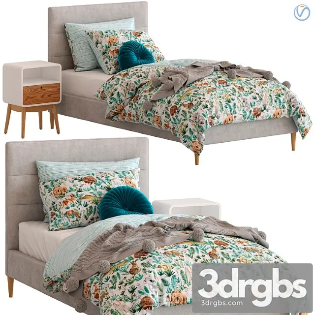 Adairs Kids Darcy Bed and Jax Side Table 3D Model Download