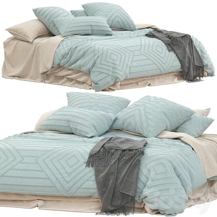 Adairs_Mint Quilt Cover 3D Model