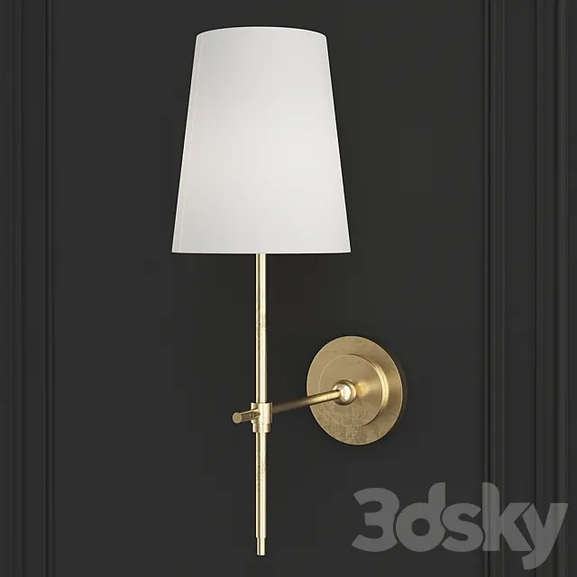 Adams Wall Sconce with Linen Shade 3D Model Adams Wall Sconce with Linen Shade 3D Model