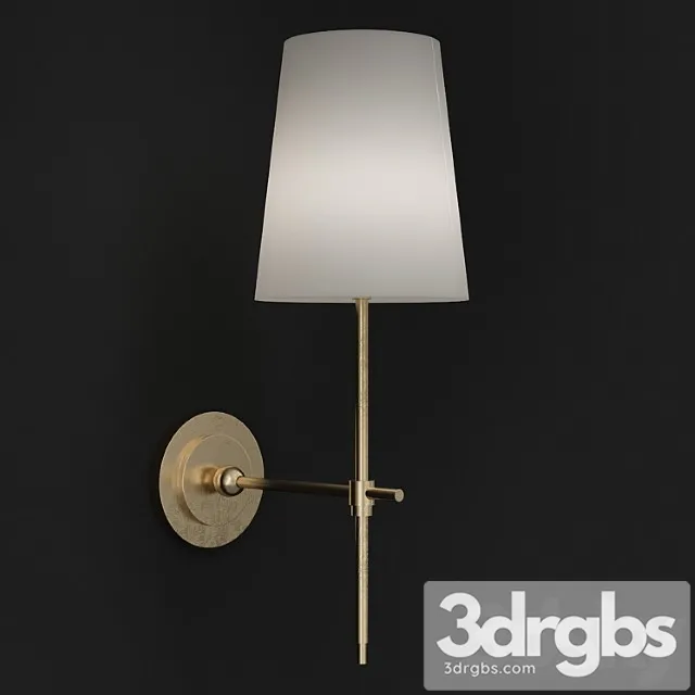 Adams wall sconce with linen shade 3D Model Download