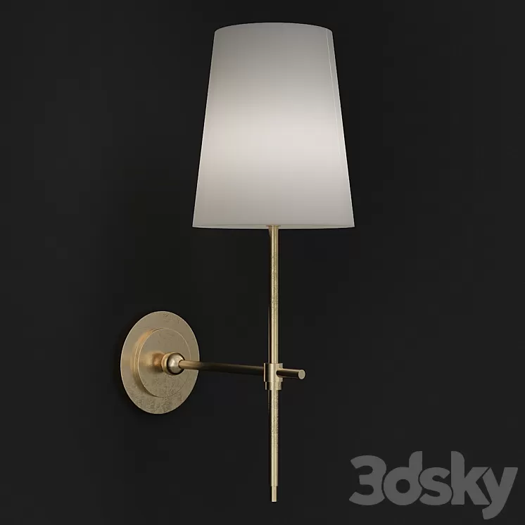 Adams Wall Sconce with Linen Shade 3D Model Adams Wall Sconce with Linen Shade 3D Model
