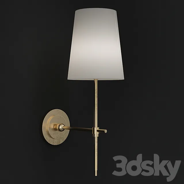 Adams Wall Sconce with Linen Shade 3DModel