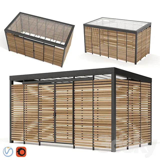 Adanat. Container platform “Bunker” for 3 tanks 3DModel