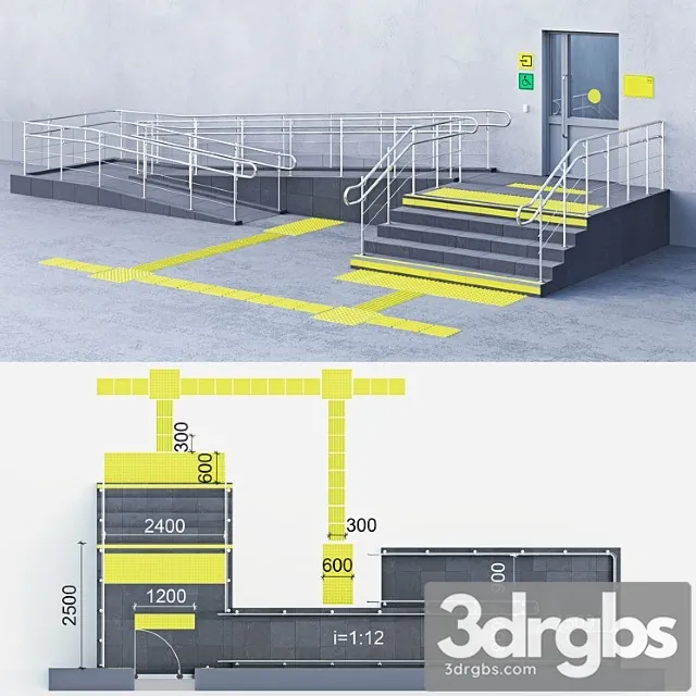 Adaptation of the entrance to the building for the disabled 3D Model Download