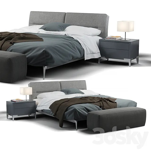 Adda Bed Flexform 3D Model Adda Bed Flexform 3D Model
