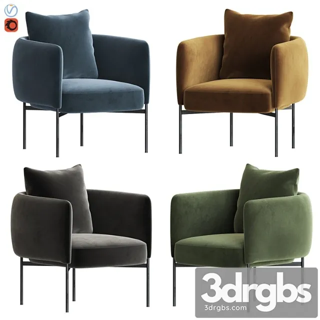 Adea bonnet club lounge chair 2 3D Model Download