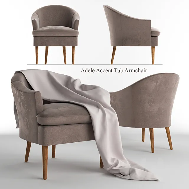 Adele Accent Tub Armchair 3D Model