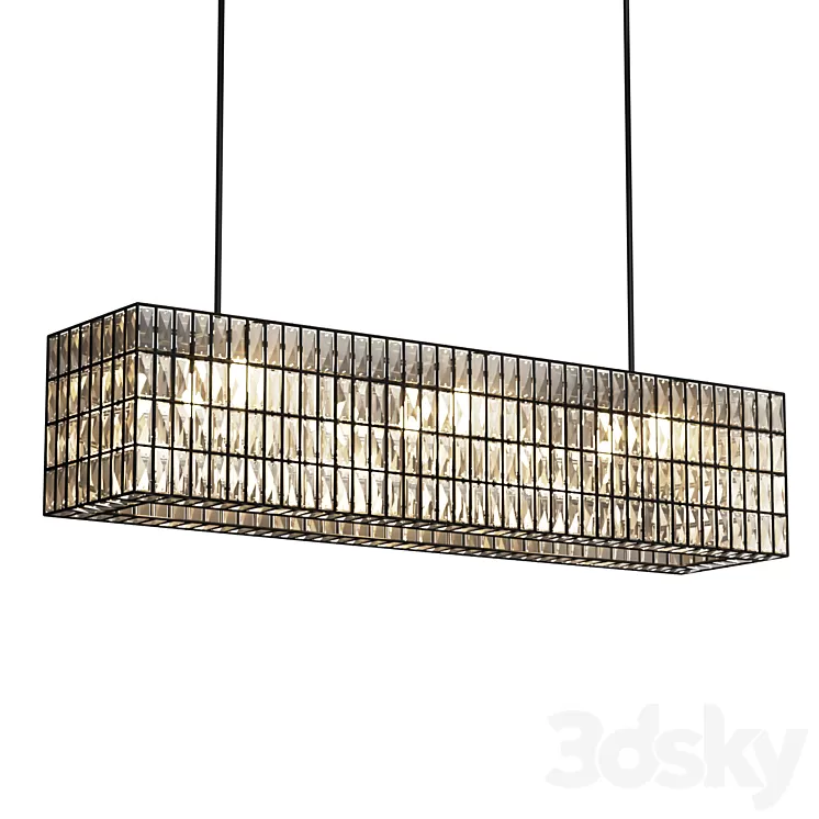 Adeline Crystal Rectangular Chandelier 3D Model Free Download