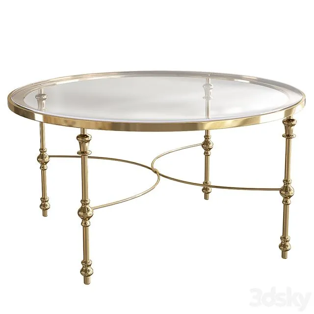 Aden Oval Gold Iron Coffee Table 3D Model Aden Oval Gold Iron Coffee Table 3D Model