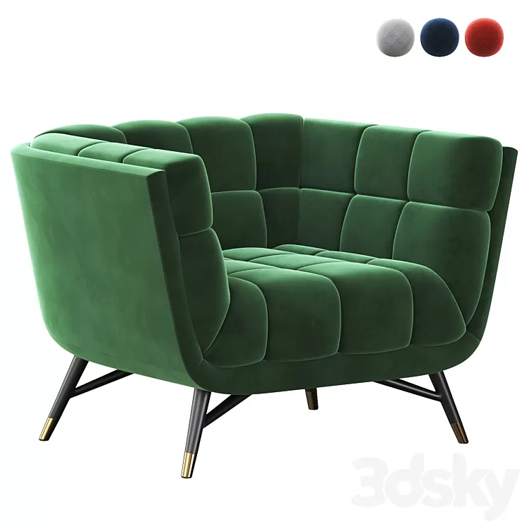 Adept Performance Velvet Armchair 3D Model Adept Performance Velvet Armchair 3D Model