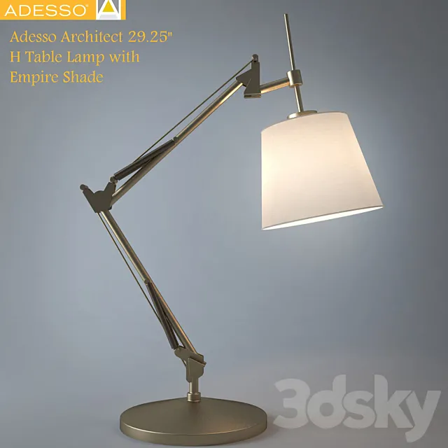 Adesso Architect 31 H Table Lamp with Empire Shade 3DModel