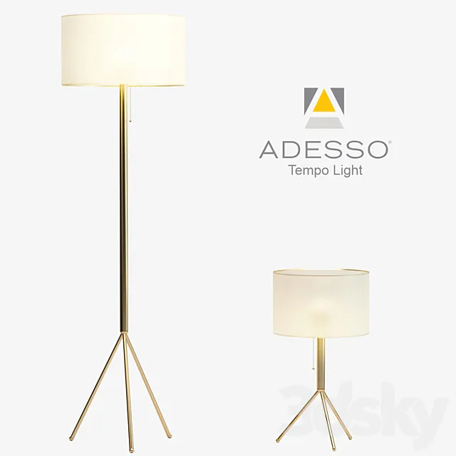 Adesso Tempo Floor and Table Lamp 3D Model Adesso Tempo Floor and Table Lamp 3D Model