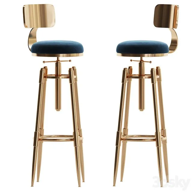 Adjustable Counter Height Bar Stools 3D Model Adjustable Counter Height Bar Stools 3D Model
