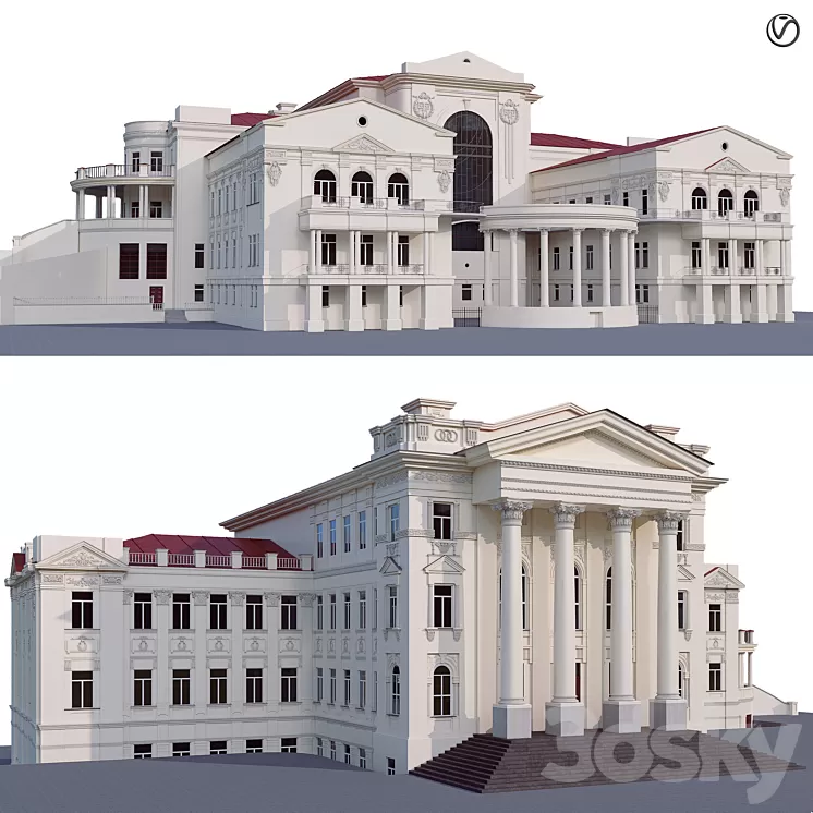 Administrative city building 3D Model